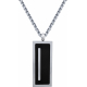 Collier en titane - plaque zirconium noir - 35x15mm - 45+5cm