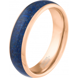 Bague tungstène doré- miettes de lapis lazuli - 6mm - T52 à 64