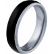 Bague tungstène - miettes d'onyx - 6mm - T52 à 64