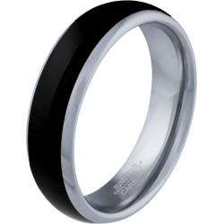 Bague tungstène - miettes d'onyx - 6mm - T52 à 64