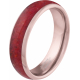 Bague tungstène rosé- miettes de corail - 6mm - T52 à 64