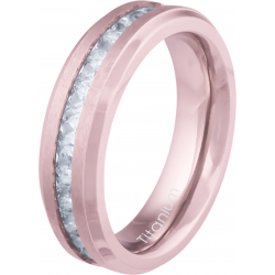 Bague en titane rosé - 5mm - zircons - T50 à 64