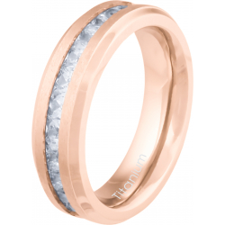 Bague en titane rosé - 5mm - zircons - T50 à 64