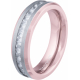 Bague en titane rosé - 6mm - zircons - T50 à 64