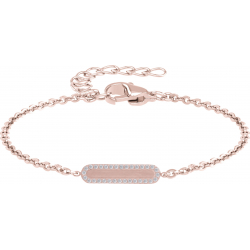 Bracelet en titane rosé - zircons - 16+4cm