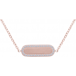 Collier en titane rosé - zircons - 38+5cm