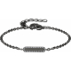 Bracelet en titane noir - zircons - 16+4cm