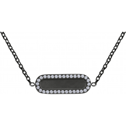 Collier en titane noir - zircons - 38+5cm