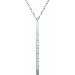 Collier en titane - zircons - 45+5cm