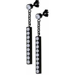 Boucles d'oreille en titane noir - zircons