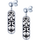 Boucles d'oreille acier - nacre - émail - 27x9mm