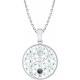 Collier acier - yin yang et fleur de vie - nacre - nacre abalone - émail - 30mm - 45+10cm