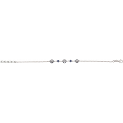Bracelet argent rhodié - arbre de vie - iolite - 2g - longueur : 15+5CM