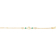 Bracelet argent doré - fer de cheval - trèfle - agate verte 1,8g - longueur : 15+5CM