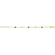 Bracelet argent doré - arbre de vie - agate verte - 2,7g - longueur : 15+5CM