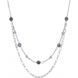 Collier argent rhodié - iolite 3,4g - longueur : 40+5cm