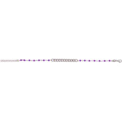 Bracelet argent rhodié - améthyste 3g - longueur : 15+5CM