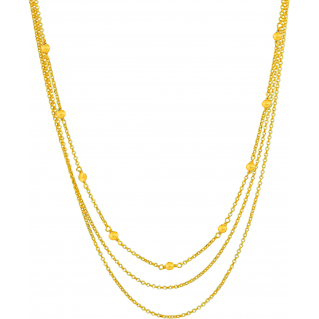 collier argent doré - quartz lémon 4,4g - longueur : 40+7CM