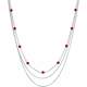 collier argent rhodié - agate rouge 4,4g - longueur : 40+7CM