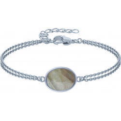 Bracelet argent rhodié - 2,8g - labradorite - oval 9x7mm - 15+4cm