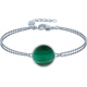 Bracelet argent rhodié - 2,5g - malachite - 9mm - 15+4cm