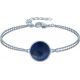 Bracelet argent rhodié - 2,5g - lapis lazuli - 9mm - 15+4cm