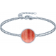 Bracelet argent rhodié - 2,5g - rhodochrosite - 9mm - 15+4cm