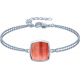 Bracelet argent rhodié - 2,8g - rhodochrosite - coussin 9x9mm - 15+4cm