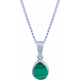 Collier argent rhodié - 3,2g - malachite - goutte 7x9mm - 45+5cm