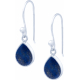 Boucles d'oreille argent rhodié - 2g - lapis lazuli - goutte 7x9mm