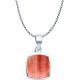 Collier argent rhodié - 4,6g - Rhodochrosite - coussin 9x9mm - 40+5cm