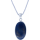 Collier argent rhodié - 8g - lapis lazuli - oval 25x15mm - 60+5cm