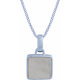 Collier en argent rhodié - carré - nacre - 11x11mm - 5,2g - 45cm