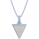 Collier en argent rhodié - triangle - nacre - 15x17mm - 5g - 45cm