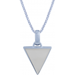 Collier en argent rhodié - triangle - nacre - 15x17mm - 5g - 45cm