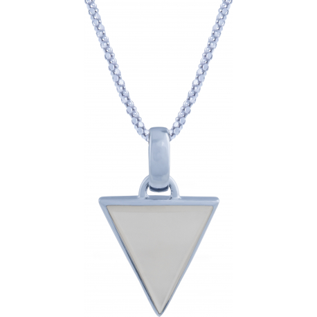 Collier en argent rhodié - triangle - nacre - 15x17mm - 5g - 45cm