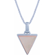 Collier en argent rhodié - triangle - nacre rosé - 15x17mm - 5g - 45cm