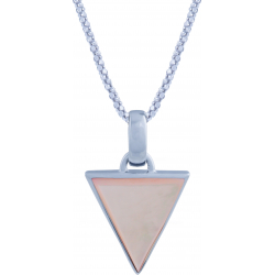 Collier en argent rhodié - triangle - nacre rosé - 15x17mm - 5g - 45cm