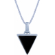 Collier en argent rhodié - triangle - onyx - 15x17mm - 5g - 45cm