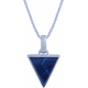 Collier en argent rhodié - triangle - lapis lazuli - 15x17mm - 5g - 45cm
