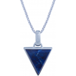 Collier en argent rhodié - triangle - lapis lazuli - 15x17mm - 5g - 45cm