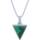 Collier en argent rhodié - triangle - malachite - 15x17mm - 5g - 45cm