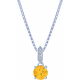 Collier argent rhodié - 3g - citrine - 6mm - 45+5cm