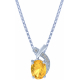 Collier argent rhodié - 4,2g - citrine - oval 7x9mm - 40+5cm