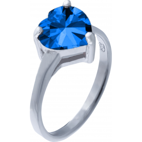 Bague argent rhodié - 2g - topaze bleue london - cur 7x7mm - T 50 à 64