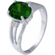 Bague argent rhodié - 3g - quartz vert - oval 8x10mm - T 50 à 64