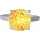 Bague argent rhodié - 5g - citrine - T 50 à 64