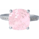 Bague argent rhodié - 5g - quartz rose - T 50 à 64