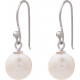 Boucles d'oreilles argent rhodié 1,9g - perle blanche véritable