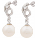 Boucles d'oreilles argent rhodié 2,9g - perle blanche véritable